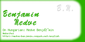 benjamin medve business card